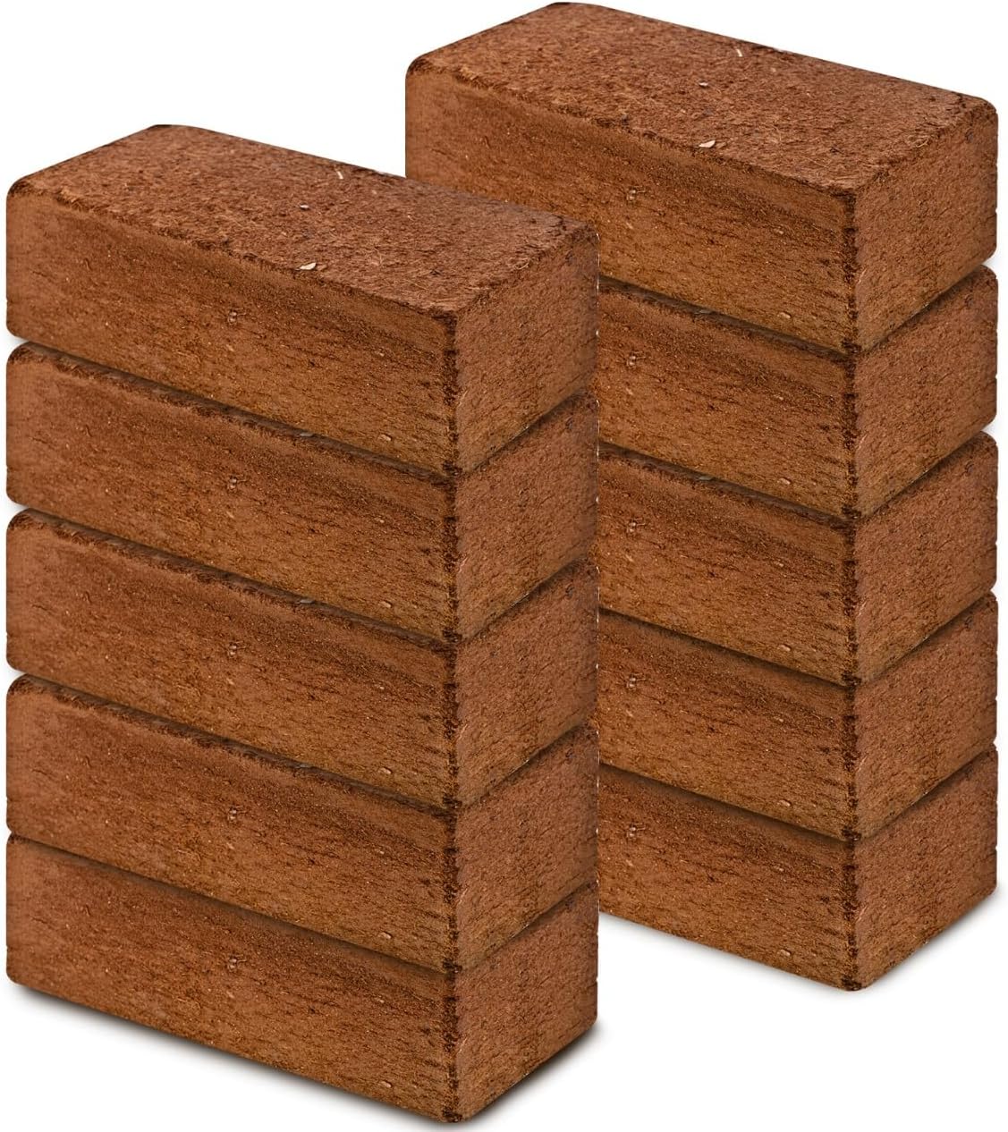 Premium Coconut Coir Bricks | 10 Bricks / 650 Grams Each / 1.5 Pounds Each | Low EC Triple-Washed | OMRI Listed | Perfect As Hydroponics Garden Soil | 100% Organic and Eco-Friendly | Great Seed Bed MissFlowery