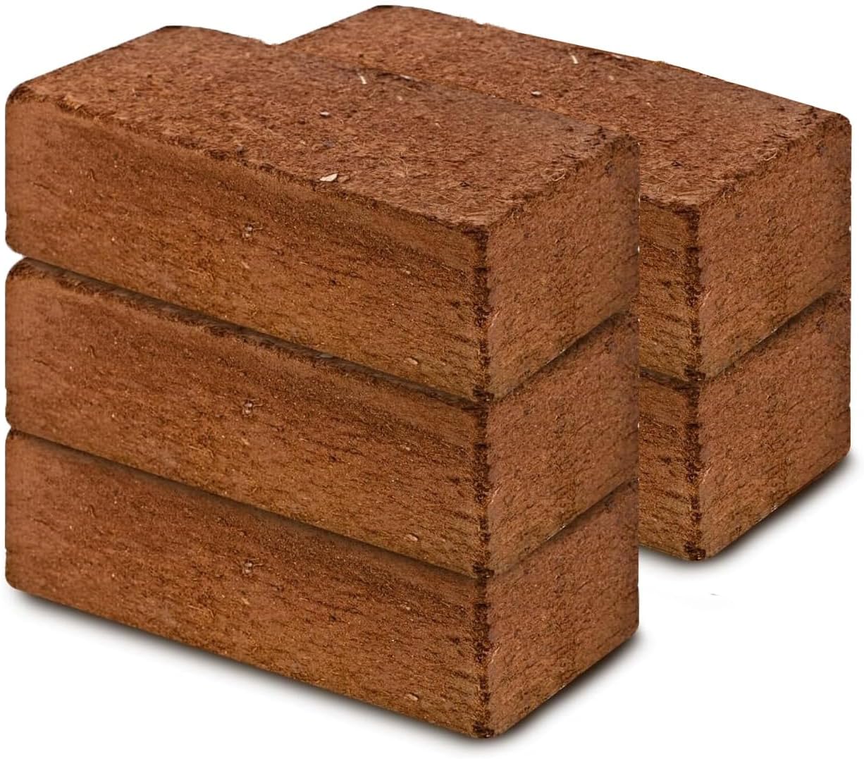 Premium Coconut Coir Bricks | 5 Bricks / 650 Grams Each / 1.5 Pounds Each | Low EC Triple-Washed | OMRI Listed | Perfect As Hydroponics Garden Soil | 100% Organic and Eco-Friendly | Great Seed Bed MissFlowery