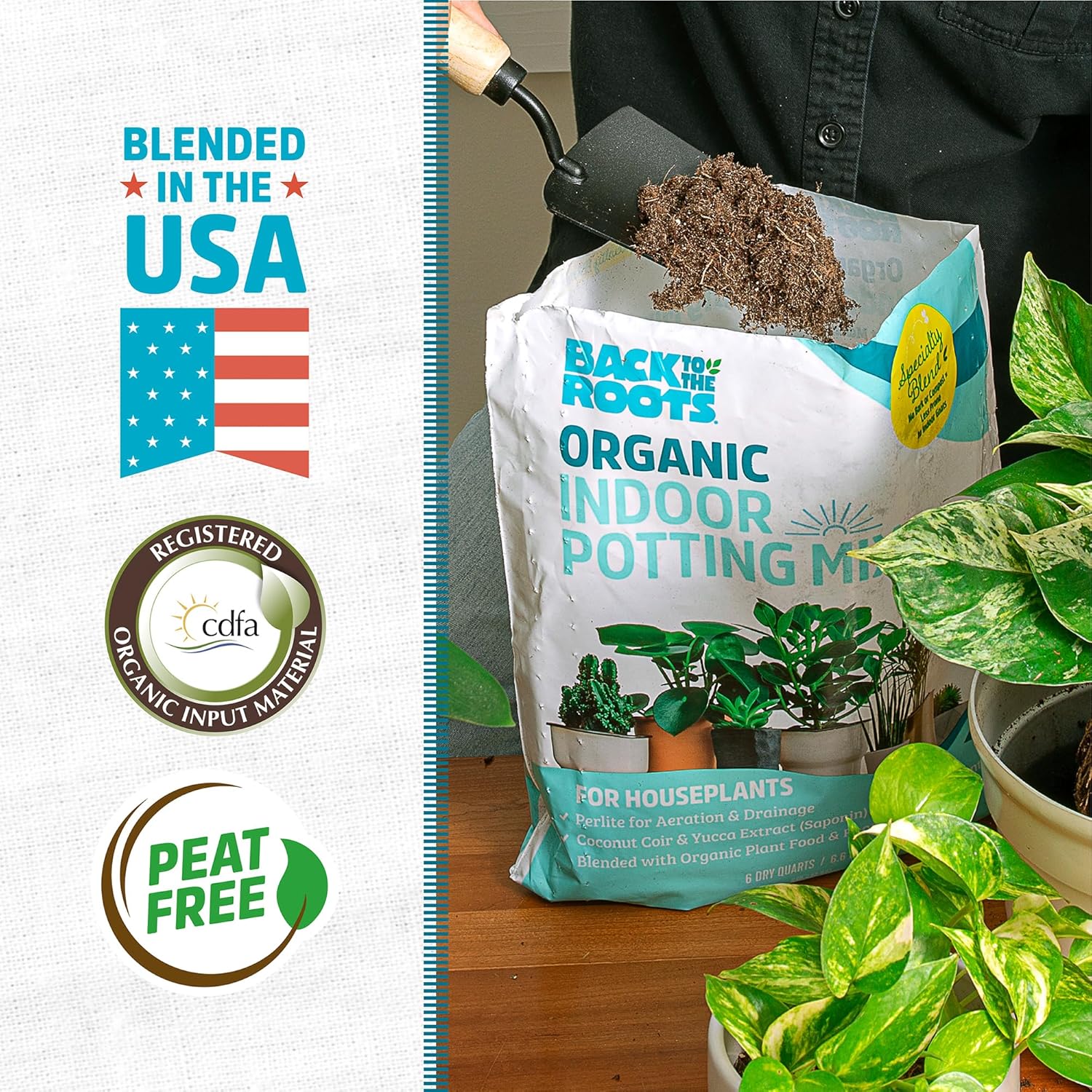 100% Organic Indoor Potting Mix (6 Quart), Promotes Healthy Houseplant Growth, Made in The USA MissFlowery