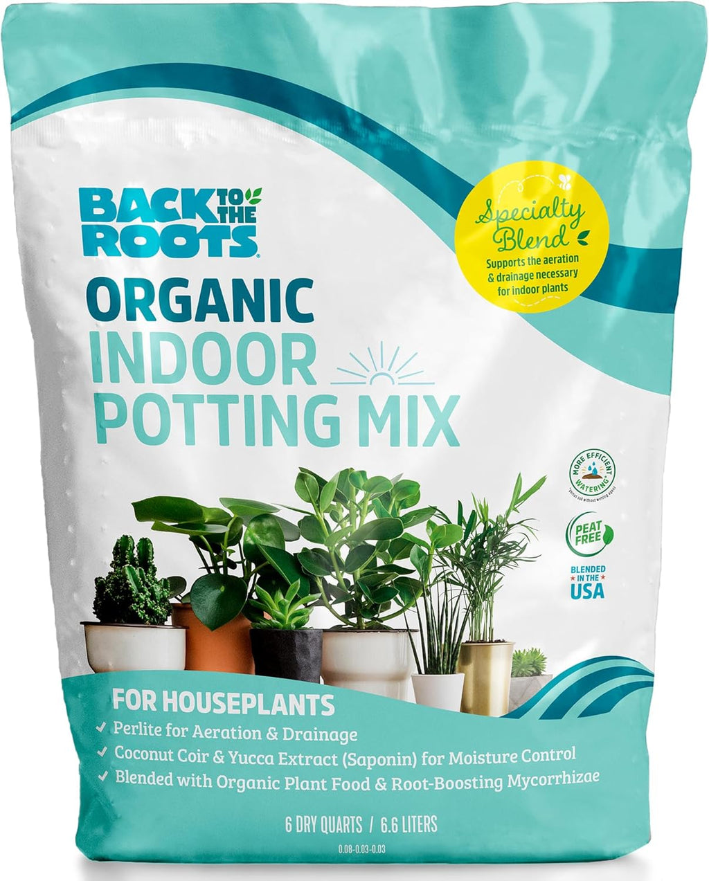 100% Organic Indoor Potting Mix (6 Quart), Promotes Healthy Houseplant Growth, Made in The USA MissFlowery