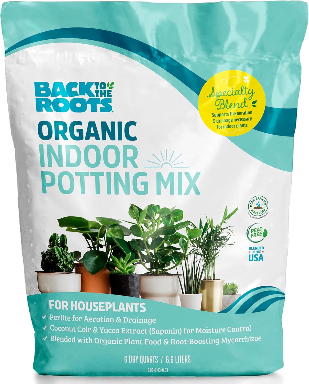 100% Organic Indoor Potting Mix (6 Quart), Promotes Healthy Houseplant Growth, Made in The USA MissFlowery
