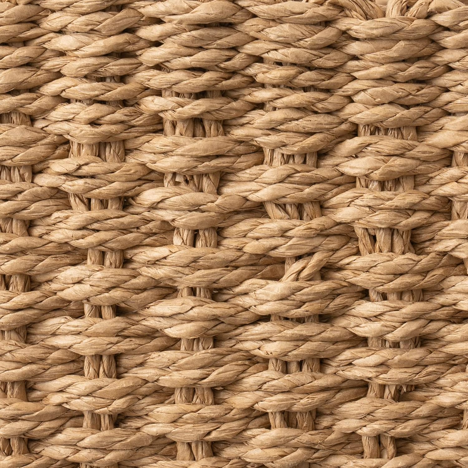 Small Wicker Baskets for Organizing, Recycled Paper Rope Storage Basket Container Bins for Shelves Bathroom Cupboards Drawer, Decorative Square Basket Organizer MissFlowery
