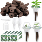125 Piece Hydroponic Pods Kit: Grow Anything with 50 Grow Sponges, 12 Baskets, 12 Domes, 50 Labels, 1 Tweezer - Compatible with All Hydroponics Brands MissFlowery