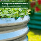 2pcs Oval Metal Raised Garden Beds - Rust-Resistant Geometric Pattern Planter Boxes MissFlowery