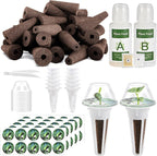 126 Piece Hydroponic Pods Kit: Grow Anything with 30 Grow Sponges, 30 Baskets, 30 Domes, 30 Labels, 4 A&B Plant Food, 1 Tweezer - Compatible with All Hydroponics Brands MissFlowery
