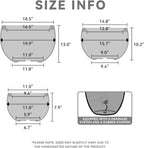 19.9",15.7",11.8" Dia Round Concrete Planter Set of 3, Outdoor/Indoor Large Bowl Plant Pots with Drainage Hole and Rubber Plug for Garden Patio Balcony Home, Black MissFlowery