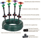 Daisy Above-Ground 50 Ft Garden Hose and Sprinkler System, DIY Plant Watering Set MissFlowery
