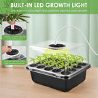Seed Starter Tray with Grow Light, Seedling Starter Trays Kits Includes 20 Plant Sponges, Domes and Clear Cell Tray, 20 Cells Plant Trays for Plants Indoor & Greenhouse & Gardens MissFlowery