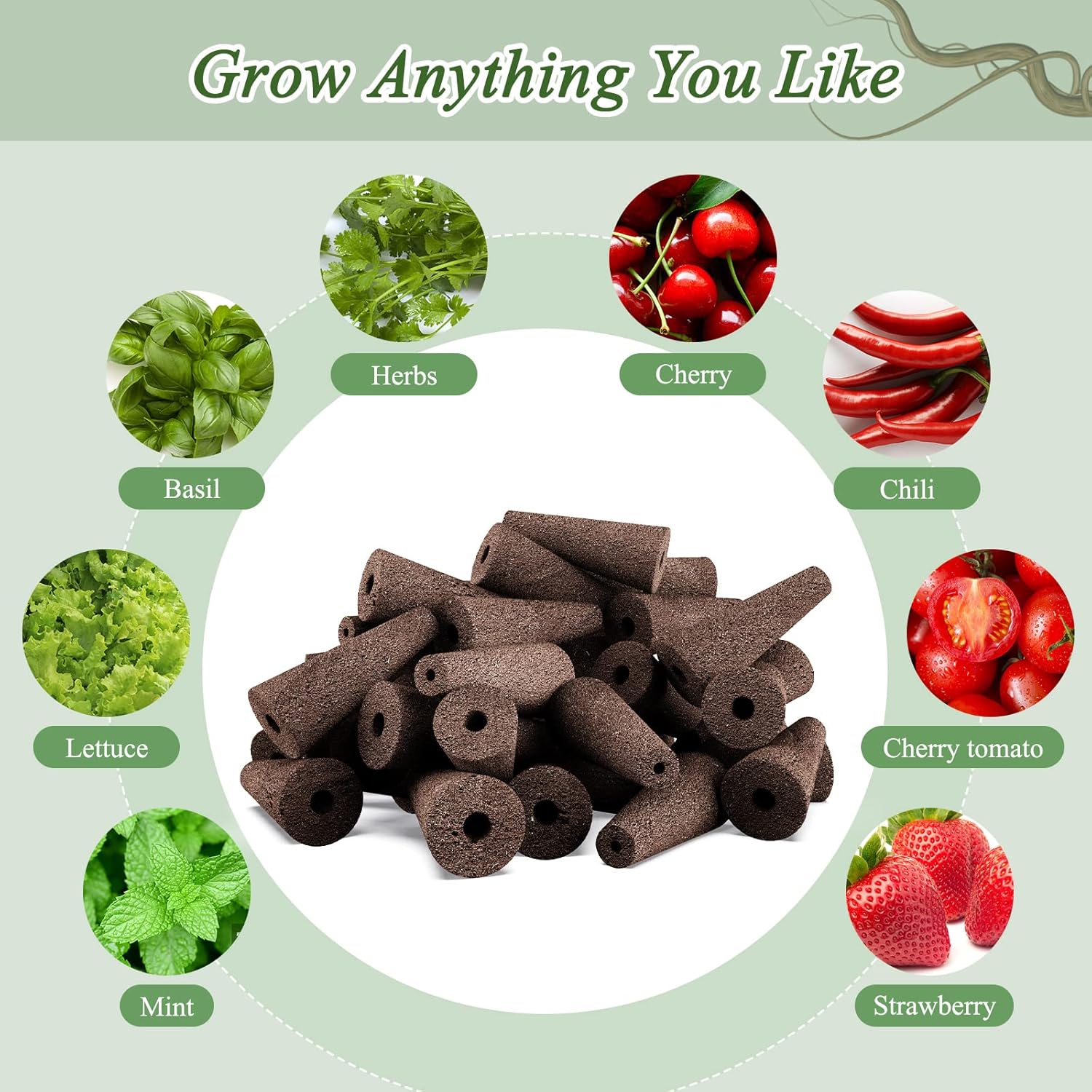 125 Piece Hydroponic Pods Kit: Grow Anything with 50 Grow Sponges, 12 Baskets, 12 Domes, 50 Labels, 1 Tweezer - Compatible with All Hydroponics Brands MissFlowery