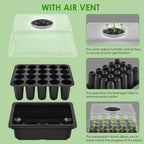 Seed Starter Tray with Grow Light, Seedling Starter Trays Kits Includes 20 Plant Sponges, Domes and Clear Cell Tray, 20 Cells Plant Trays for Plants Indoor & Greenhouse & Gardens MissFlowery