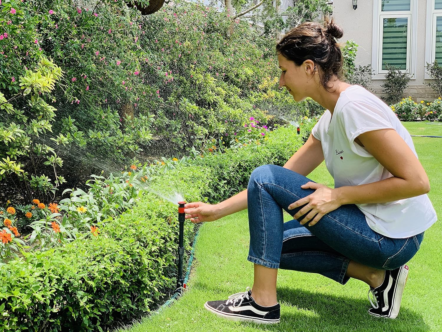Multi-Adjustable Flex Design Garden Sprinkler with Extension Set, Great for DIY Gardening Product MissFlowery