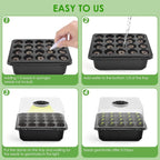 Seed Starter Tray with Grow Light, Seedling Starter Trays Kits Includes 20 Plant Sponges, Domes and Clear Cell Tray, 20 Cells Plant Trays for Plants Indoor & Greenhouse & Gardens MissFlowery