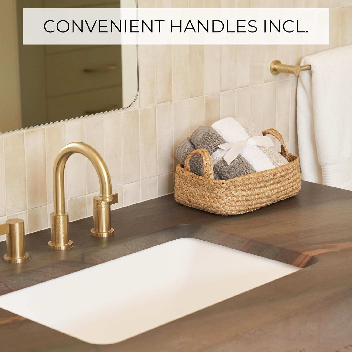 Beautiful Storage Basket Set of 4 - Natural Jute Rope Baskets for Shelves Are Perfect for Organizing Your Home - Quality Storage Bins Easily Fit With Any Nursery or Bedroom Decor MissFlowery