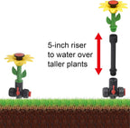 Daisy Above-Ground 50 Ft Garden Hose and Sprinkler System, DIY Plant Watering Set MissFlowery