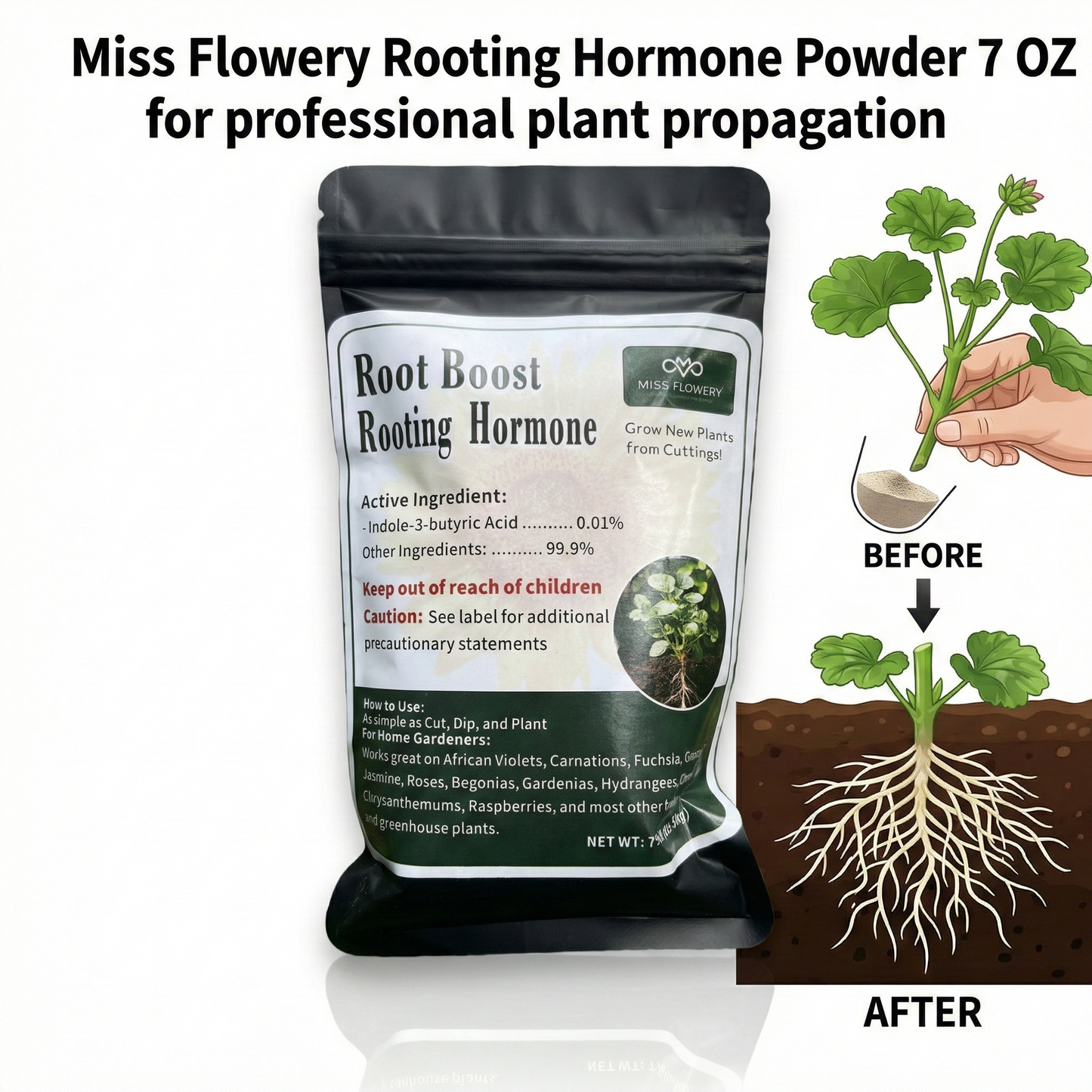 7 OZ / 200g Organic Humic & Fulvic Acid - Enhances Plant Roots, Boosts Veggie & Fruit Yields, Revives Grass, Improves Soil Quality