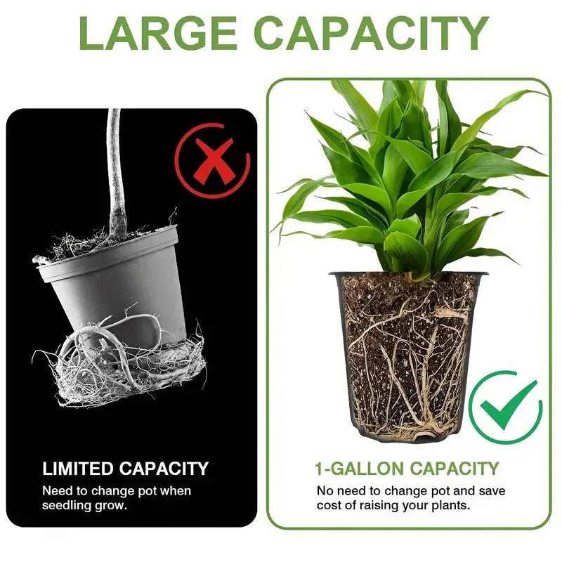 100pcs 1 Gallon Garden Pots, 6.5 Inch Plant Plastic Pots, Plastic Flower Pots, Plastic Plant Pots, Potted Garden Pots, Seeds, Succulents, Planting Pots with Plant Labels MissFlowery