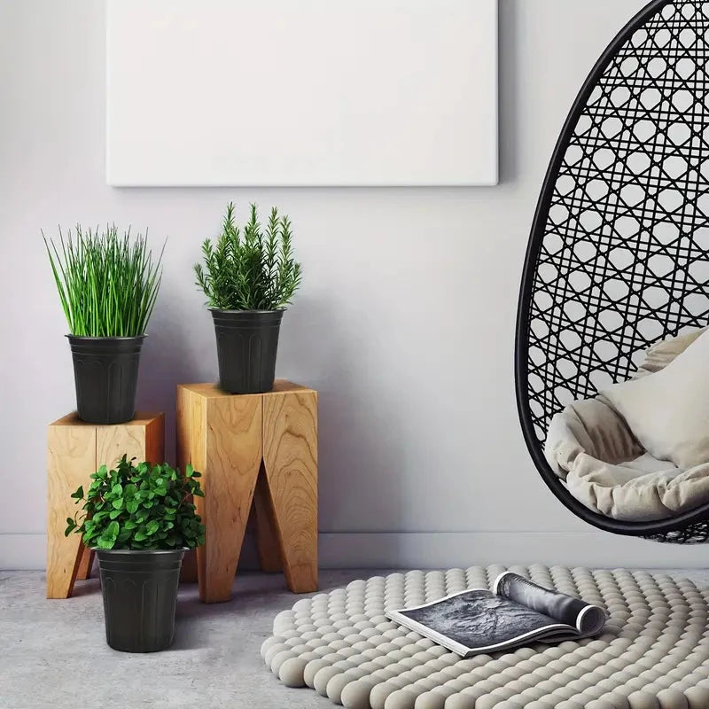 100pcs 1 Gallon Garden Pots, 6.5 Inch Plant Plastic Pots, Plastic Flower Pots, Plastic Plant Pots, Potted Garden Pots, Seeds, Succulents, Planting Pots with Plant Labels MissFlowery