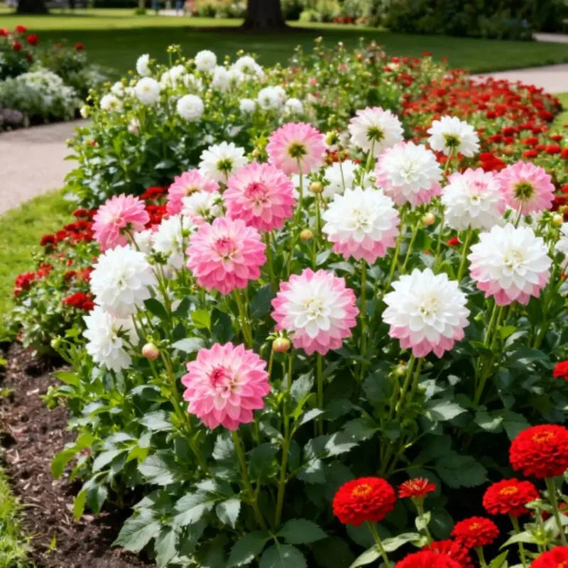 100 Dahlia Seeds, High Germination Rate Grow, Likes Fertile Soil, Drought Poverty Resistant, Full Flower Shape, Attracts Pollinating Insects, Easy to Plant, Suitable for Courtyards and Gardens MissFlowery